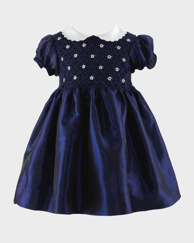 Girl's Taffeta Smocked Dress, Size 6M-24